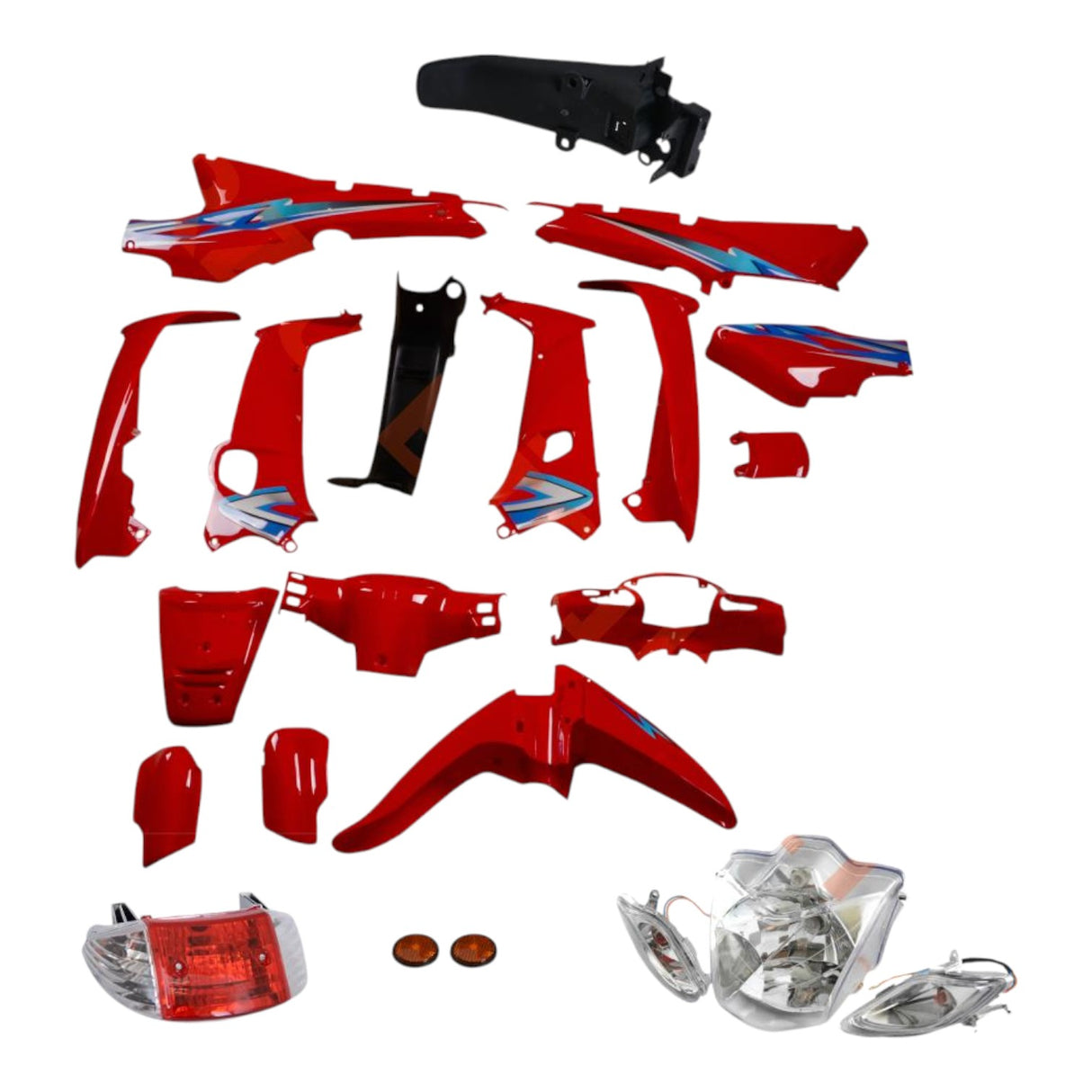 Mondial KH Kaporta Seti (Kırmızı) (Far Stop Dahil) (Mondial MFH CUB Uyumlu)