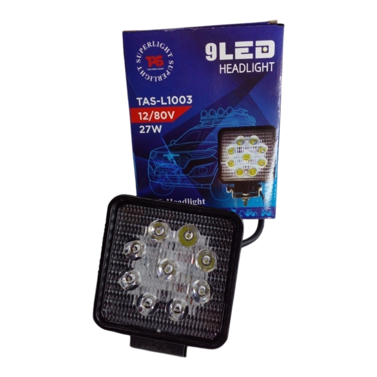 Superlight Kare LED Far (9 LED'li) (İthal)