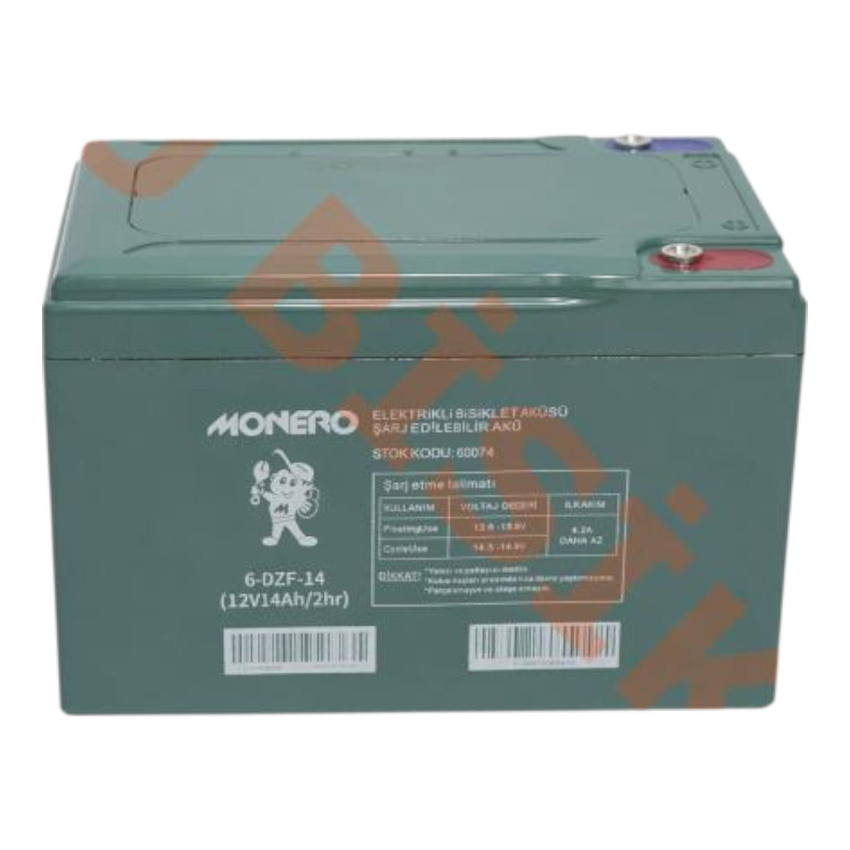 Monero E-Bike Akü 12V-14 Amper (Yatık) (150-101-99mm)