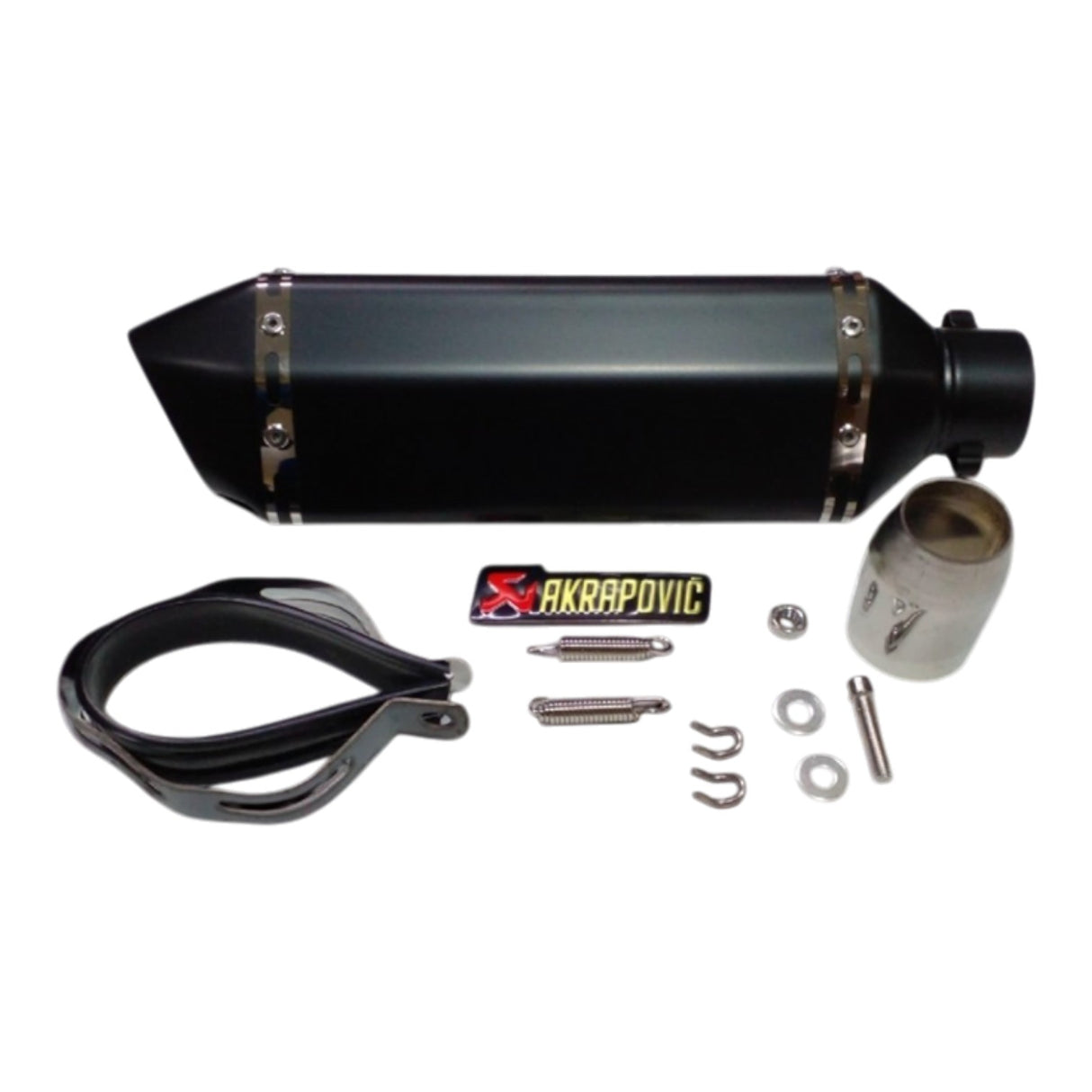 Modifiye Egzoz Black 370*51mm (Rialli) (Akrepovic Görünümlü)