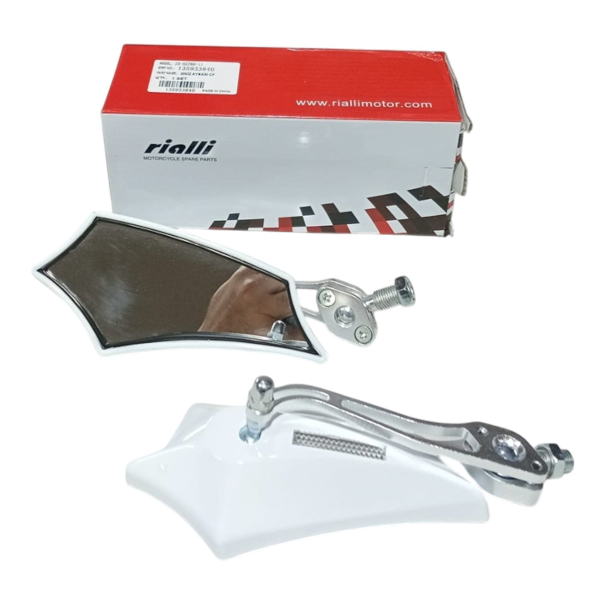 Motosiklet Modifiye Ayna ZX-H2760-11 (Beyaz) (Rialli)