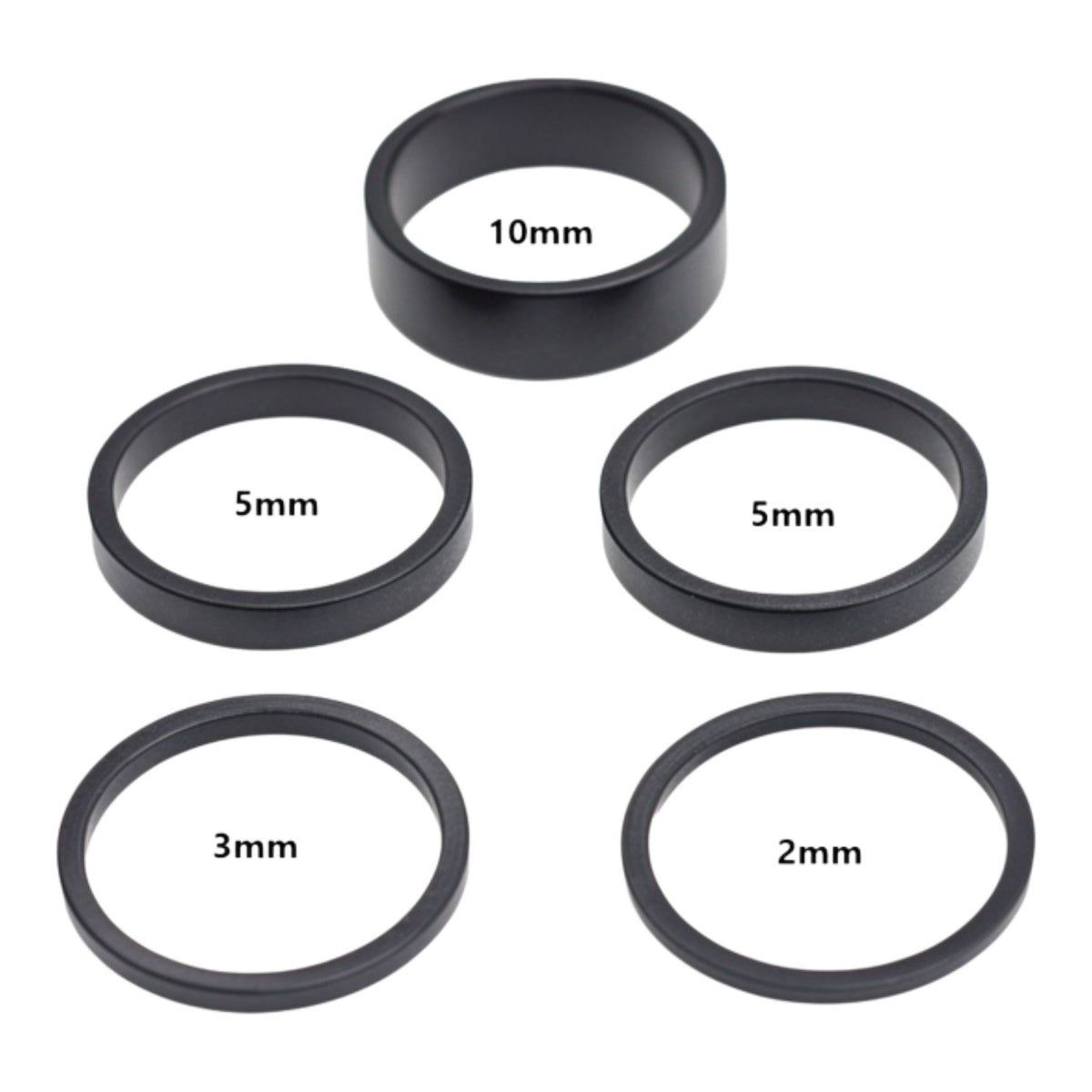 Bisiklet Maşa Boğazı Spacer Burcu (Siyah) (5'li Set)