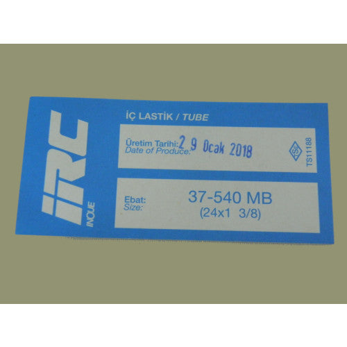 IRC İç Lastik 24x1 3/8 (37-540 MB) (8581)