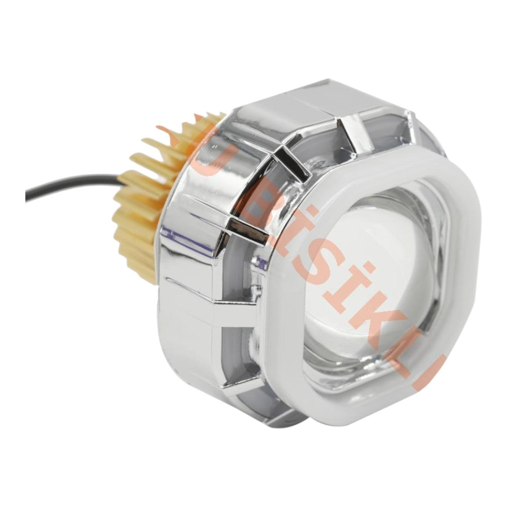 Angel'lı Çakarlı LED Sis Lambası (Mavi - Beyaz) (Yeni Model)