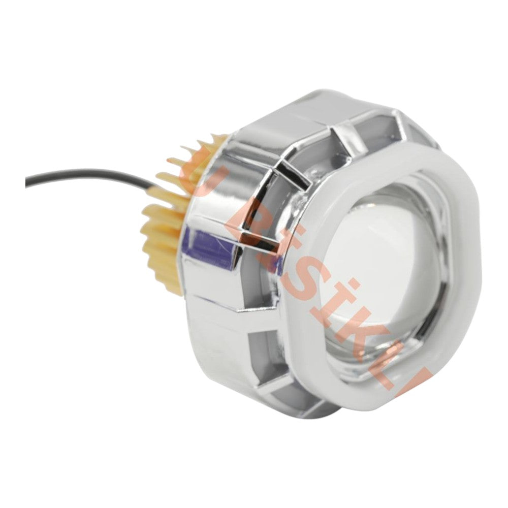 Kare Angel'lı Çakarlı Sis Lambası (Kırmızı) (Yeni Model)