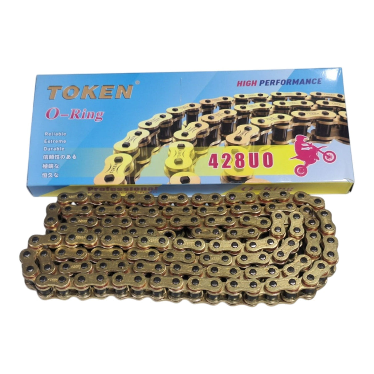 Motosiklet Zincir 428H - 128L O-ringli (Gold) (Token) (İthal)