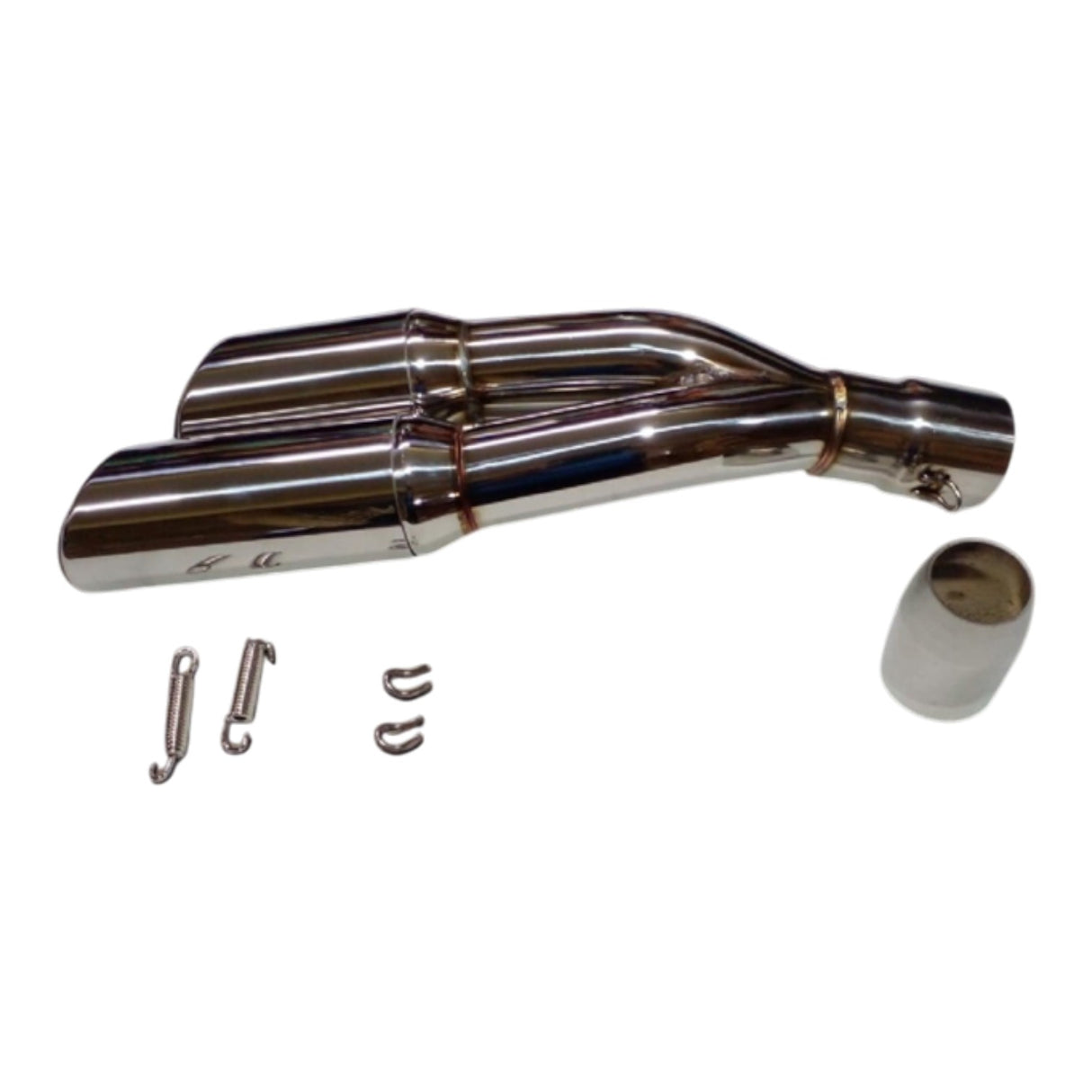 Modifiye Egzoz Titanium 38-51mm (Rialli) (Çift Borulu)