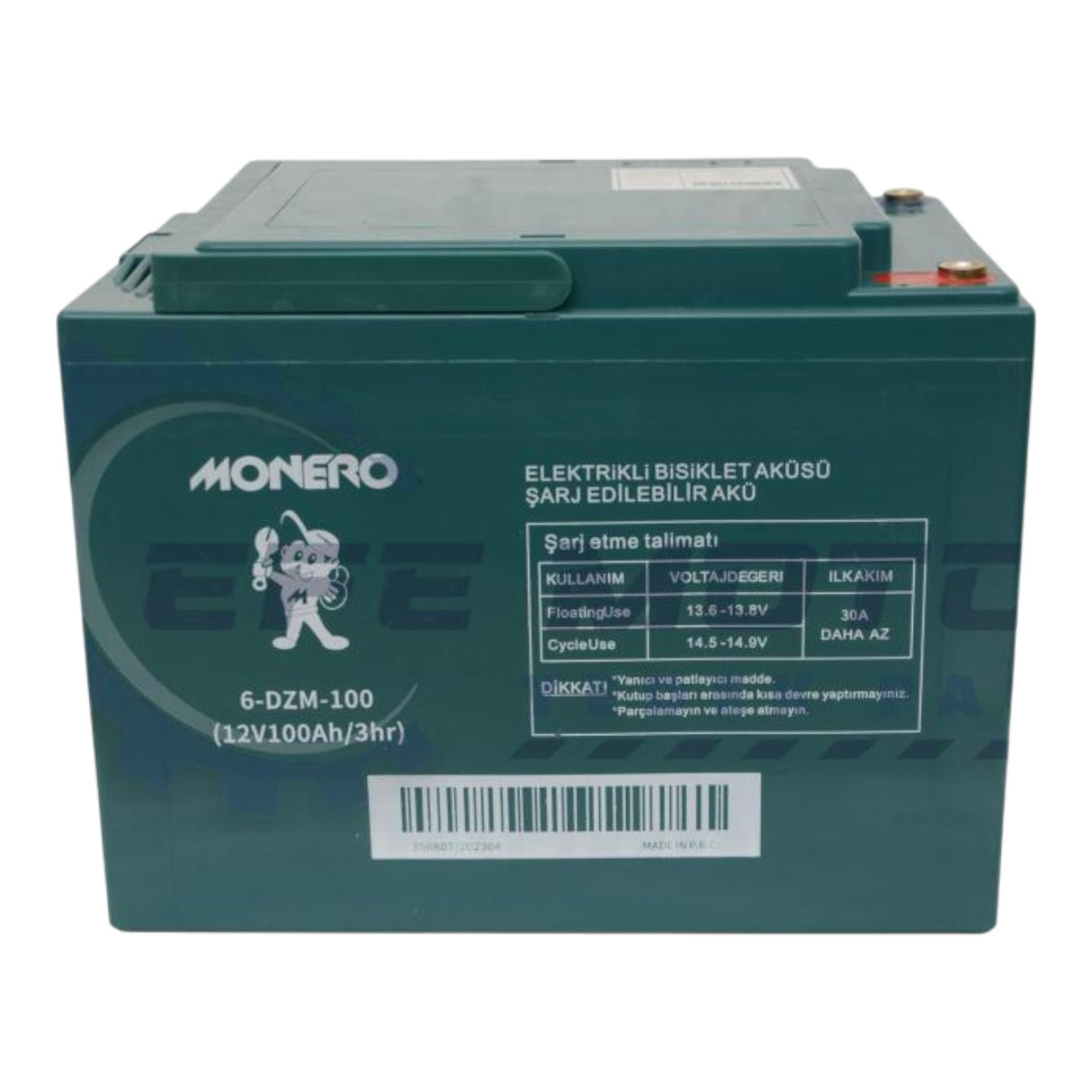 E-Bike Akü 12V-100 Amper [230x150x180 mm] (Monero)