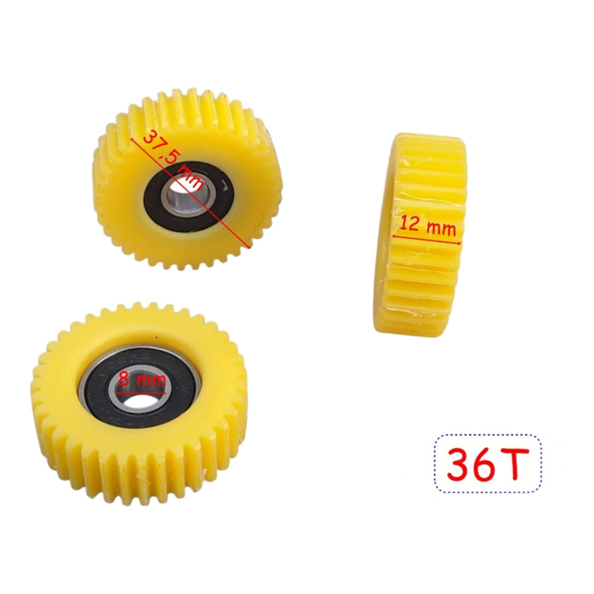 E-Bike Motor Dişlisi (Kestamit) (3'lü Set) (36T) (12mm) (İthal)