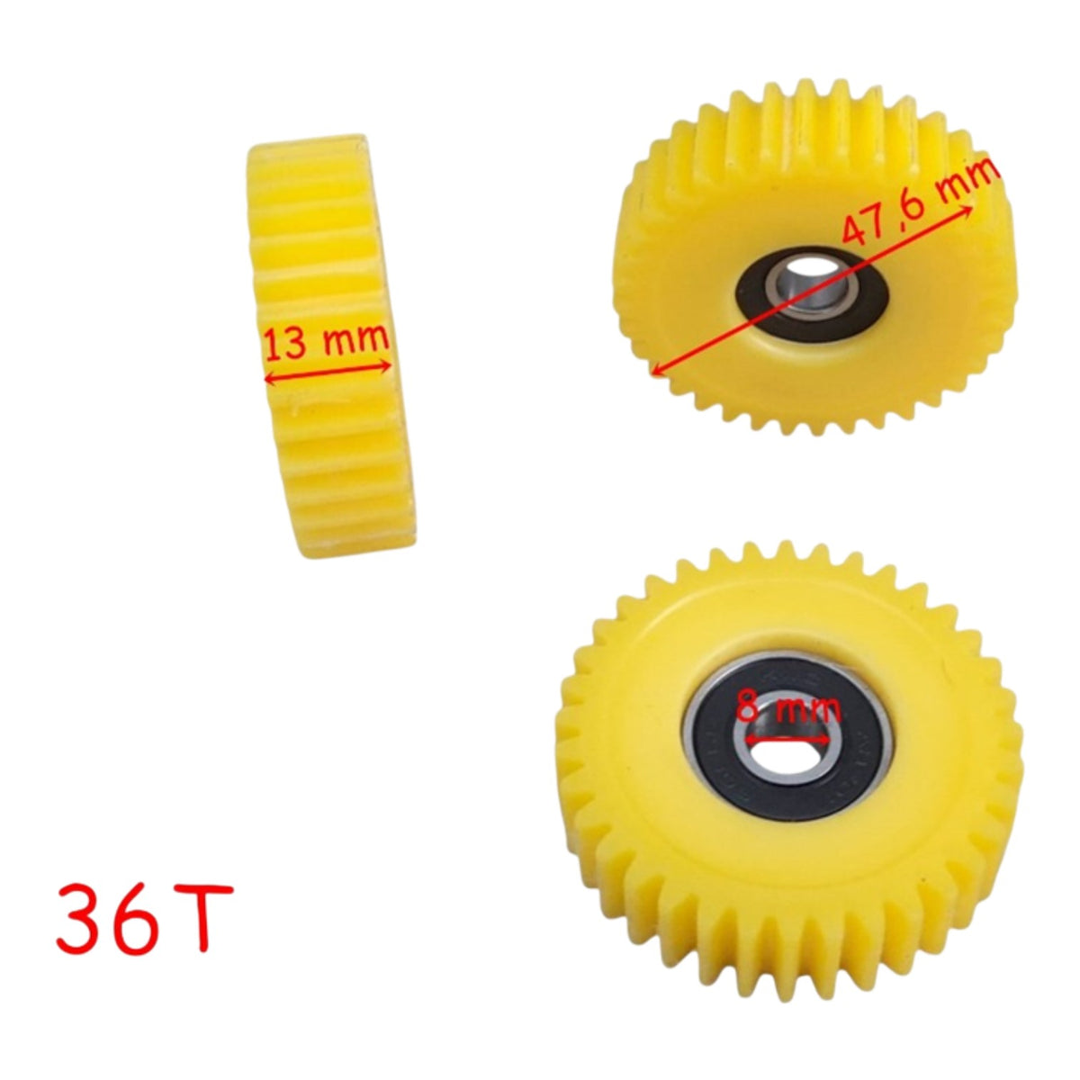 E-Bike Motor Dişlisi (Kestamit) (3'lü Set) (36T) (13mm) (İthal)
