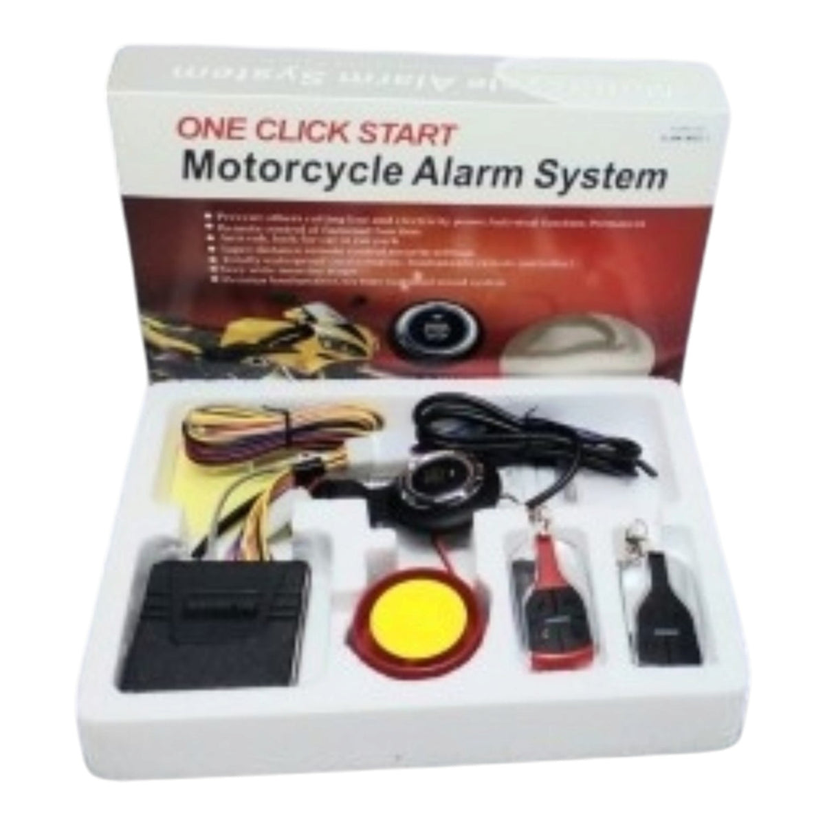 Motosiklet Alarm Sistemi (Kumandalı) (Korna ve Uzaktan Çalıştırma Özellikli) (İthal)