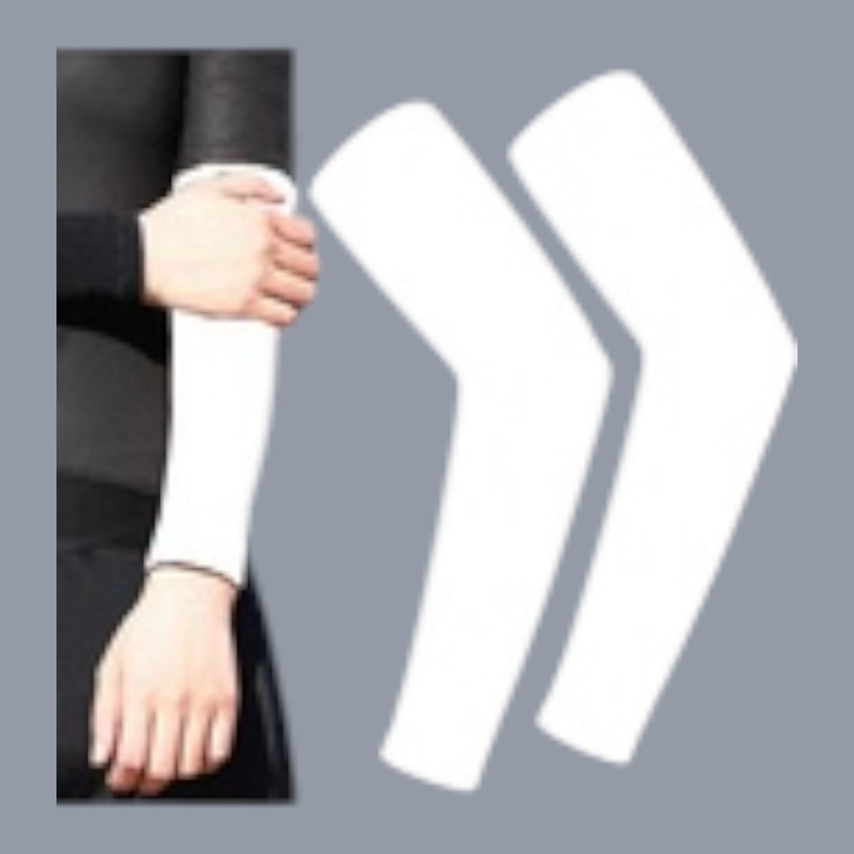 Motosiklet Kurye Kol Kılıfı (Güneş Koruyucu) (Beyaz)