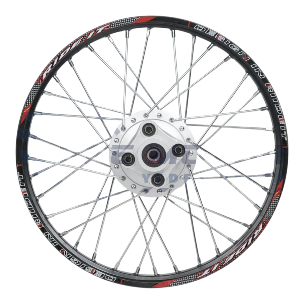 CG Serisi Arka Jant Komple (1.20x19) (Telli) (Siyah Jant, Gri Göbek, Krom Tel)