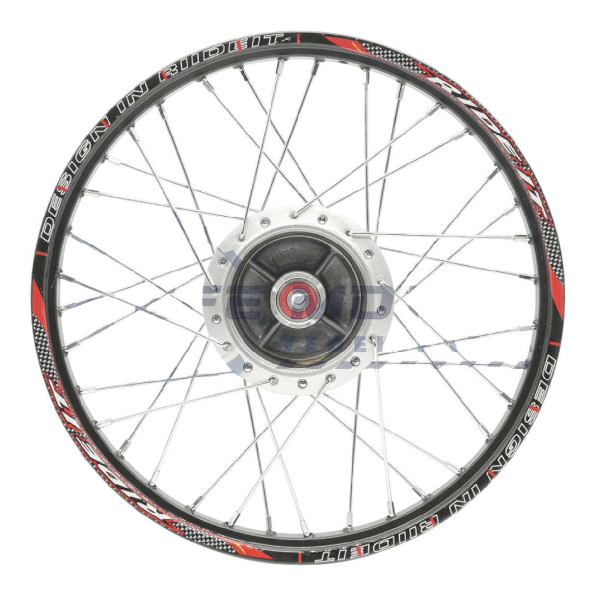 CG Serisi Ön Jant Komple (1.20x17) (Telli) (Kampana Fren Modeli) (Siyah Jant, Gri Göbek, Krom Tel)