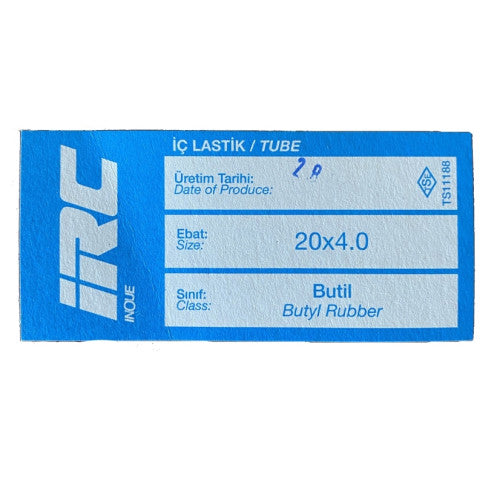 IRC İç Lastik 20x4.00 (Düz Sibop) (8647)