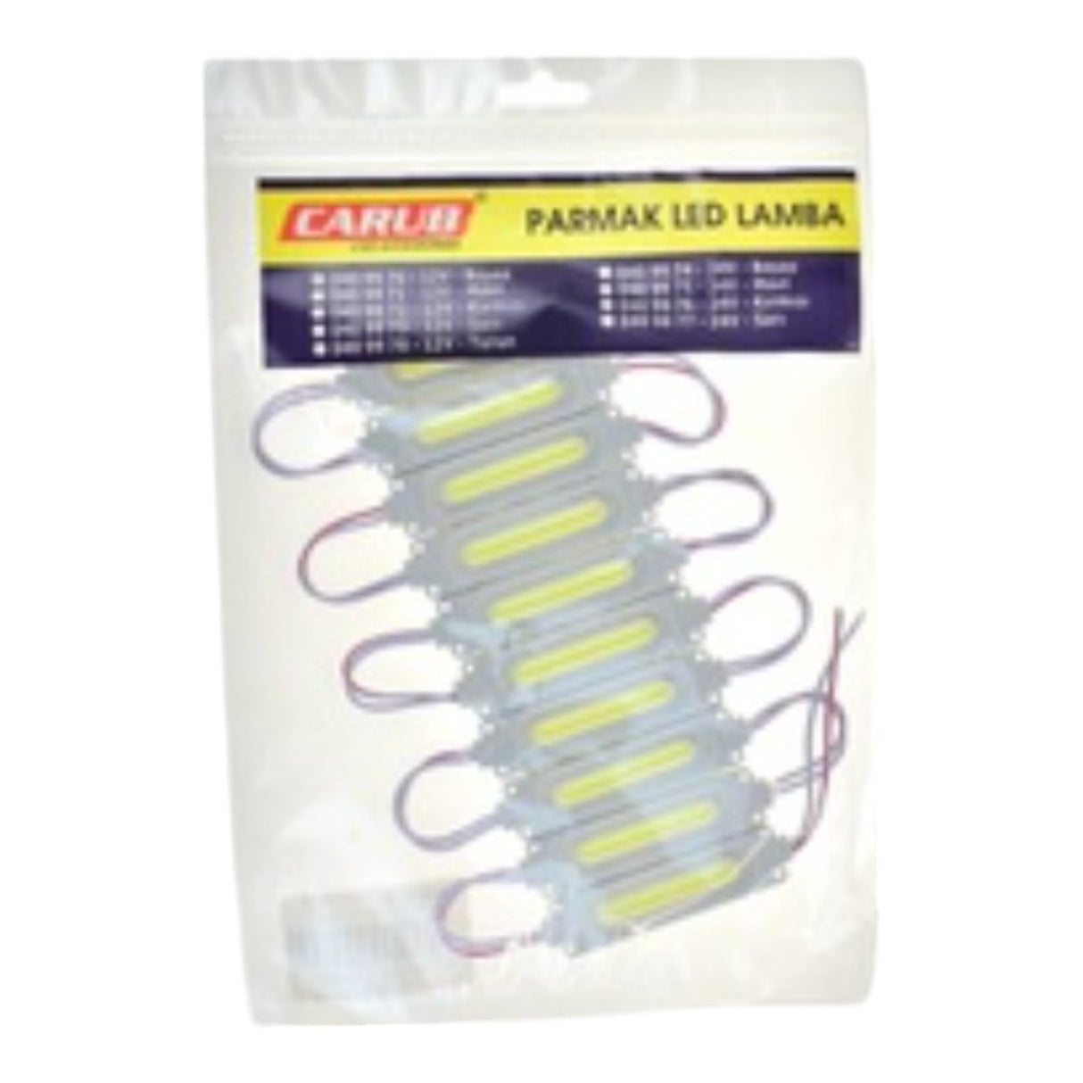 CARUB Parmak Beyaz Led Lamba Dikdörtgen Camlı (10 Adet) 12V