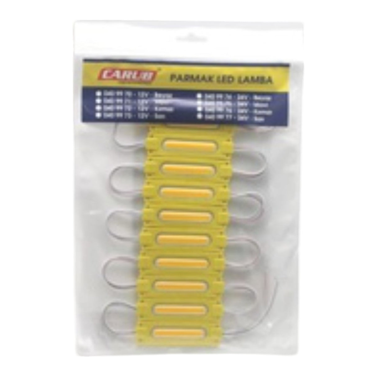 CARUB Parmak Sarı Led Lamba Dikdörtgen Camlı (10 Adet) 12V