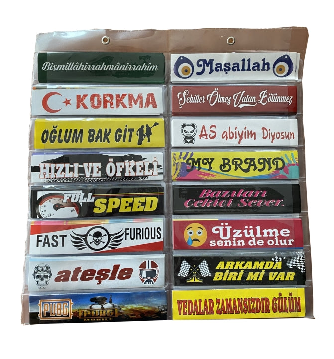 Motosiklet Sticker Yazı Seti (100 Lü)