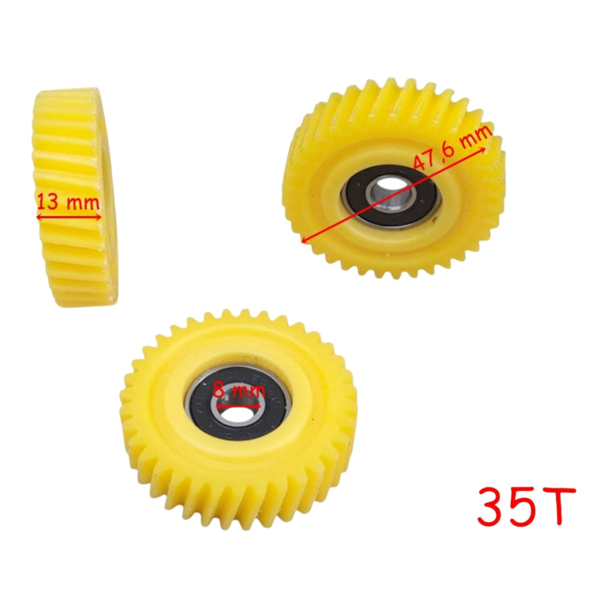 E-Bike Motor Dişlisi (Kestamit) (3'lü Set) (35T) (Helis) (13mm) (İthal)