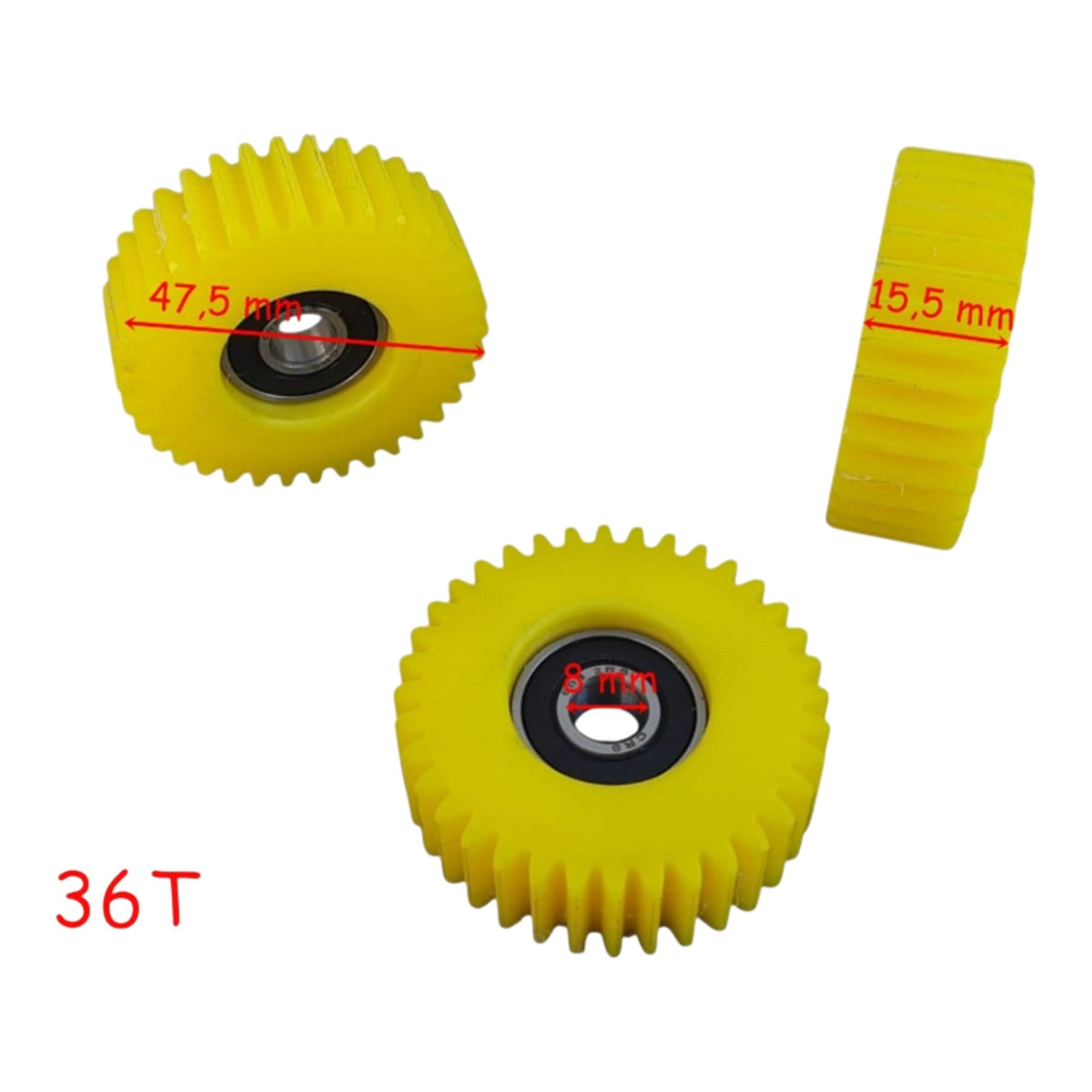 E-Bike Motor Dişlisi (Kestamit) (3'lü Set) (36T) (15,5-47,5mm) (İthal)