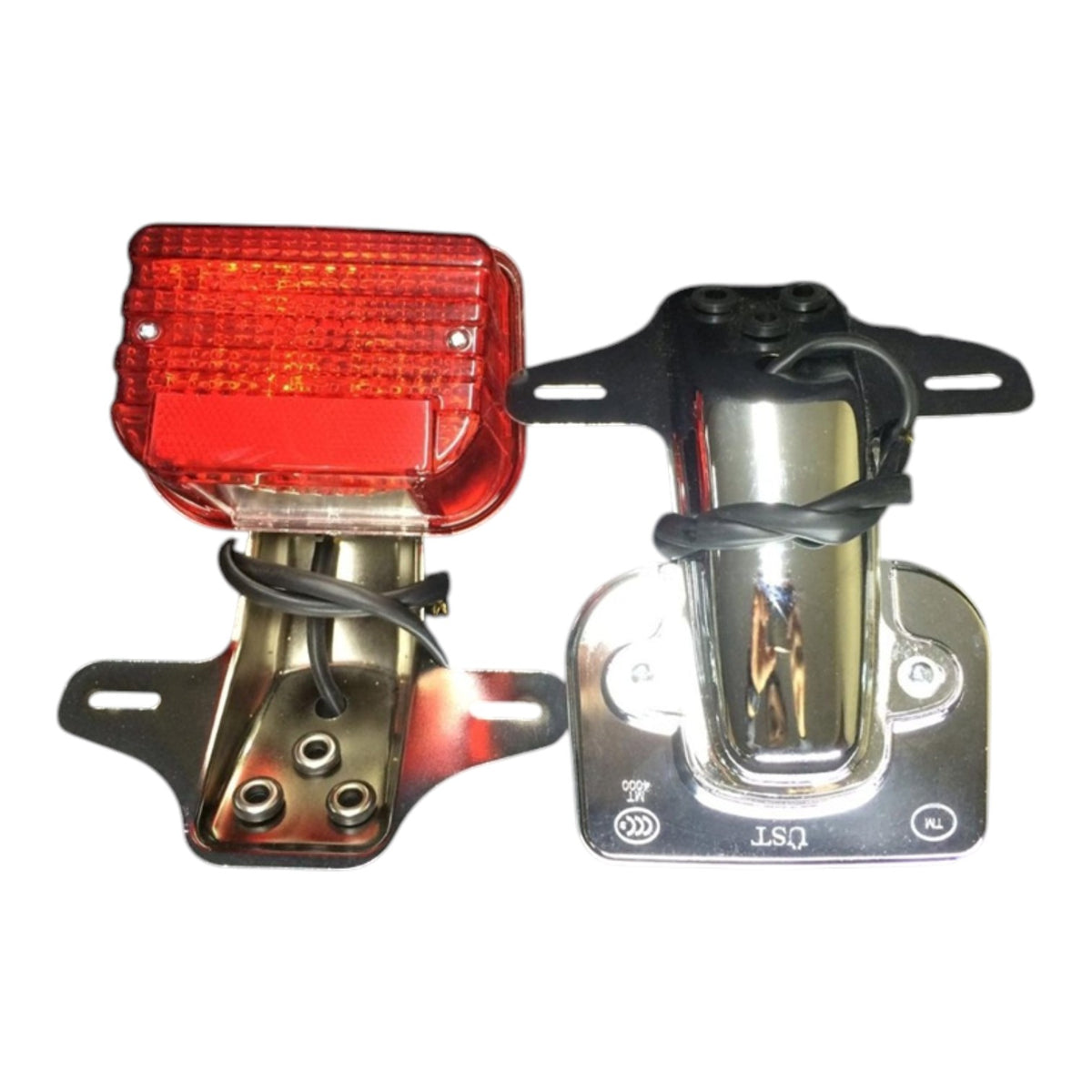 CG 125 Arka Stop Komple (Nikelaj Tabla) (Kırmızı Cam) (İthal) (CG Serisi)